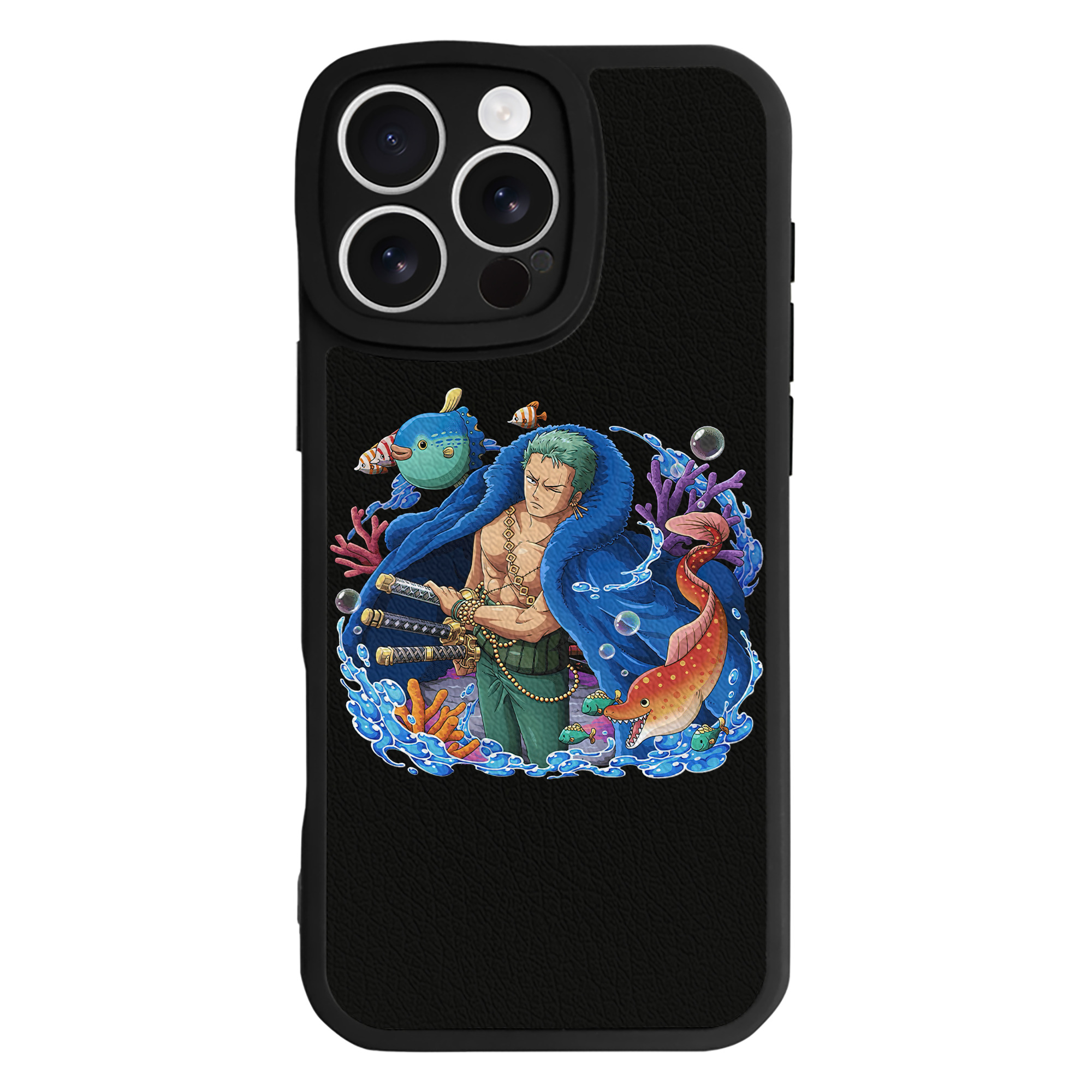 （画像用） ワンピース ロロノア・ゾロ ONE PIECE Roronoa Zoro 【iPhone 16シリーズ対応】シリコンスマホケース（レザー調） 材質：シリコン
